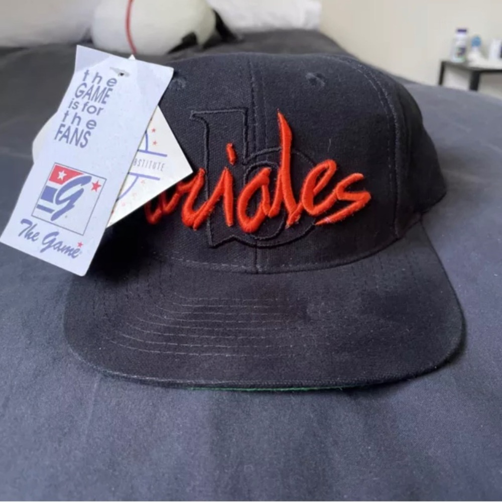 VTG 90s Baltimore Orioles The Game MLB Adjustable Snapback Cap Hat Rare HTF